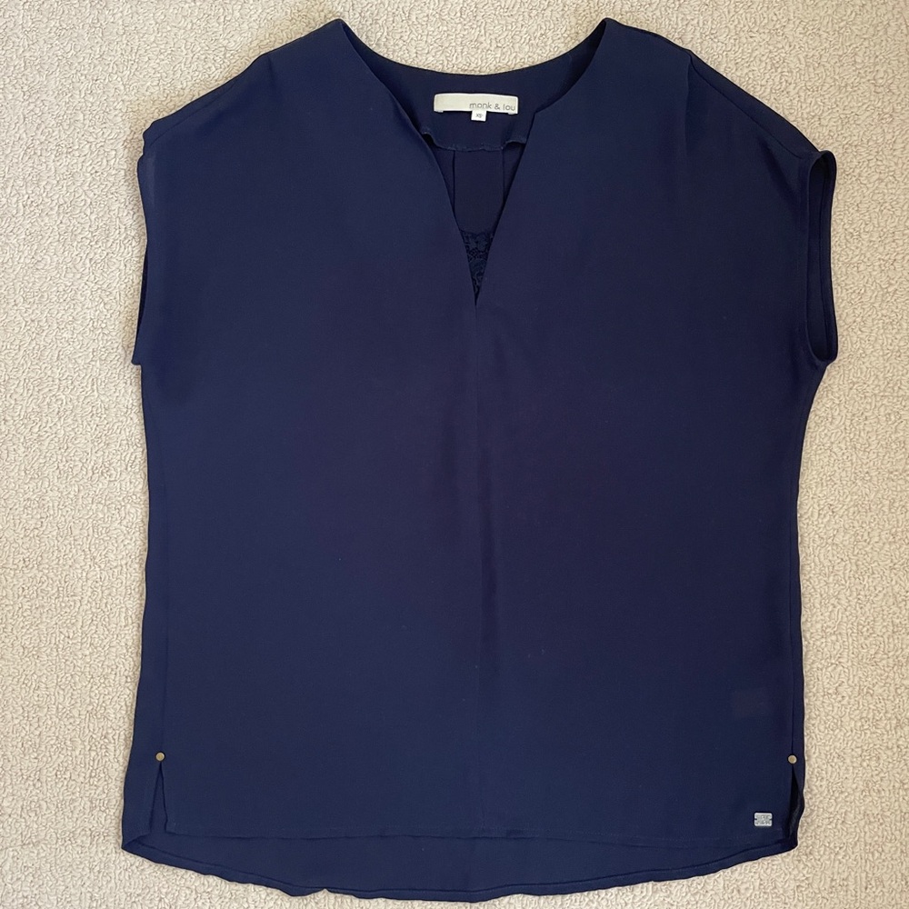 Monk & Lou Navy Blue Women's Blouse